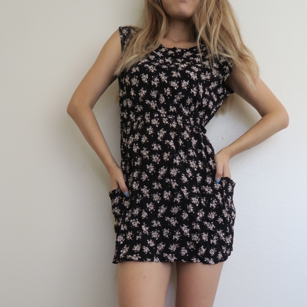 Floral Black Dress